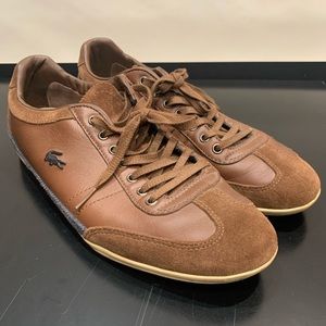 Lacoste brown low cut sneakers. Size 9.5 USA
